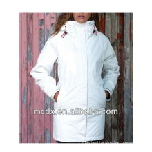 beautiful white long women down jacket